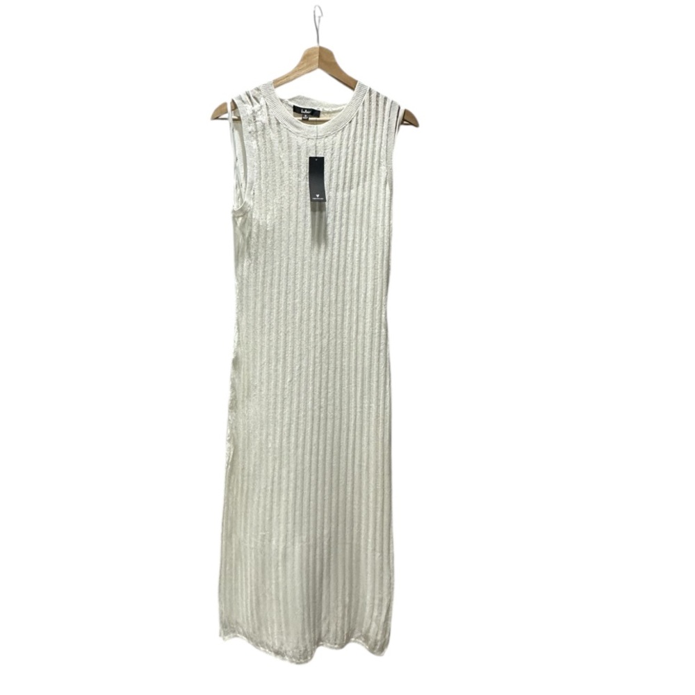 Lulus Ivory Sweater Dress Medium NWT NWT SLEEVELESS